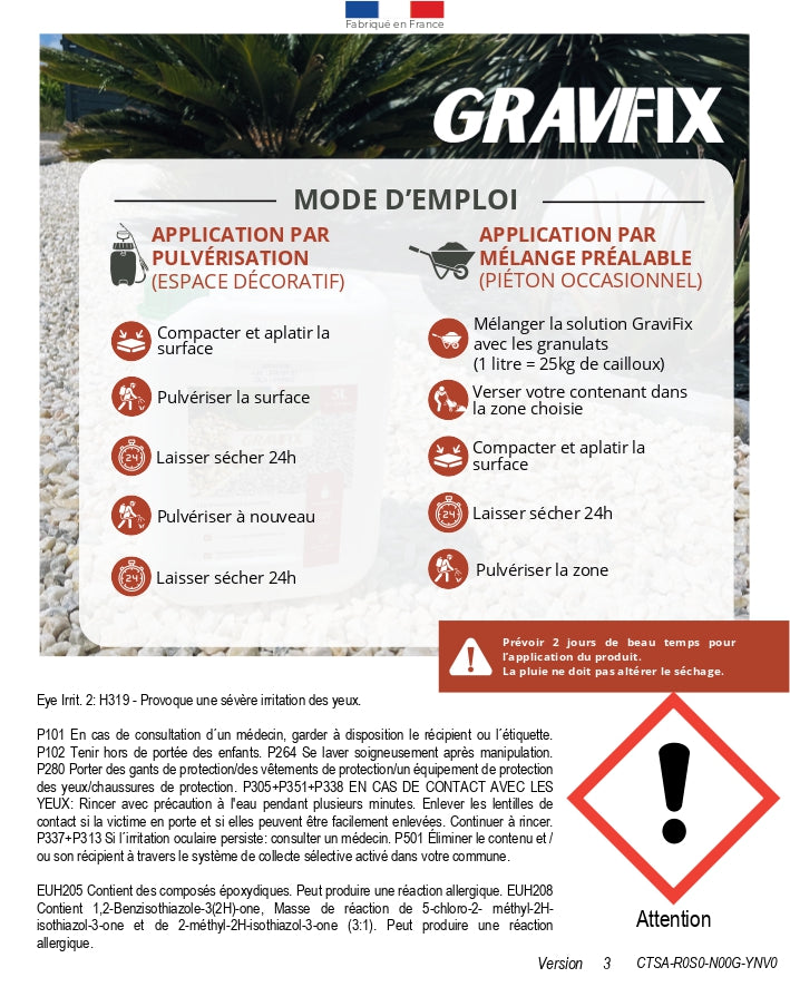 GRAVIFIX - Fixateur de graviers et paillis -  5L